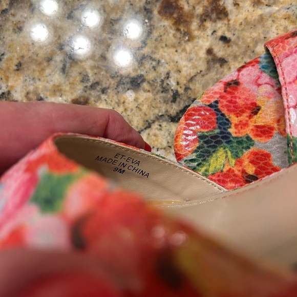 Ellen Tracy Floral Sandals - Pink and Green - Picture 6 of 6